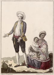 A Spaniard and his Indian Wife, engraved by Juan de la Cruz